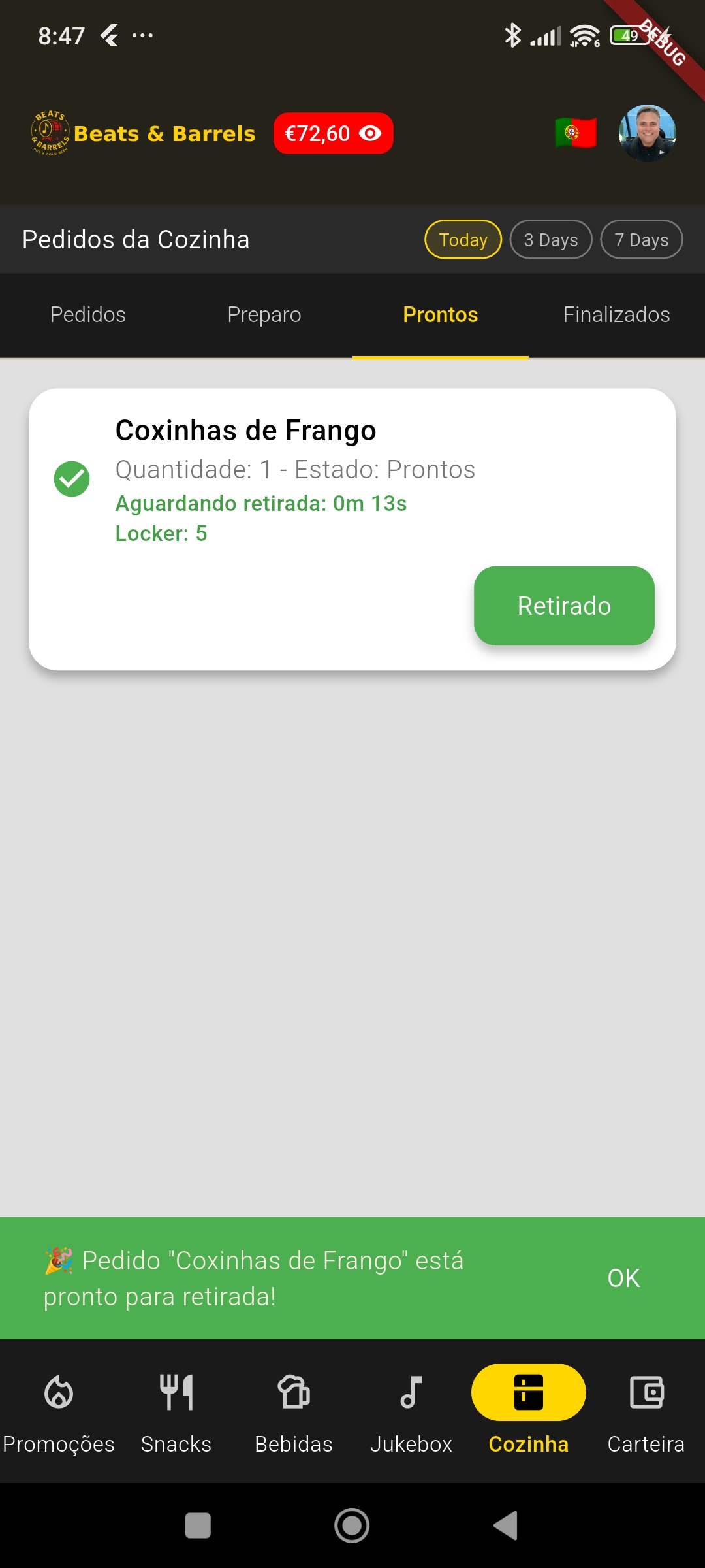 App Beats & Barrels - Pedidos Prontos